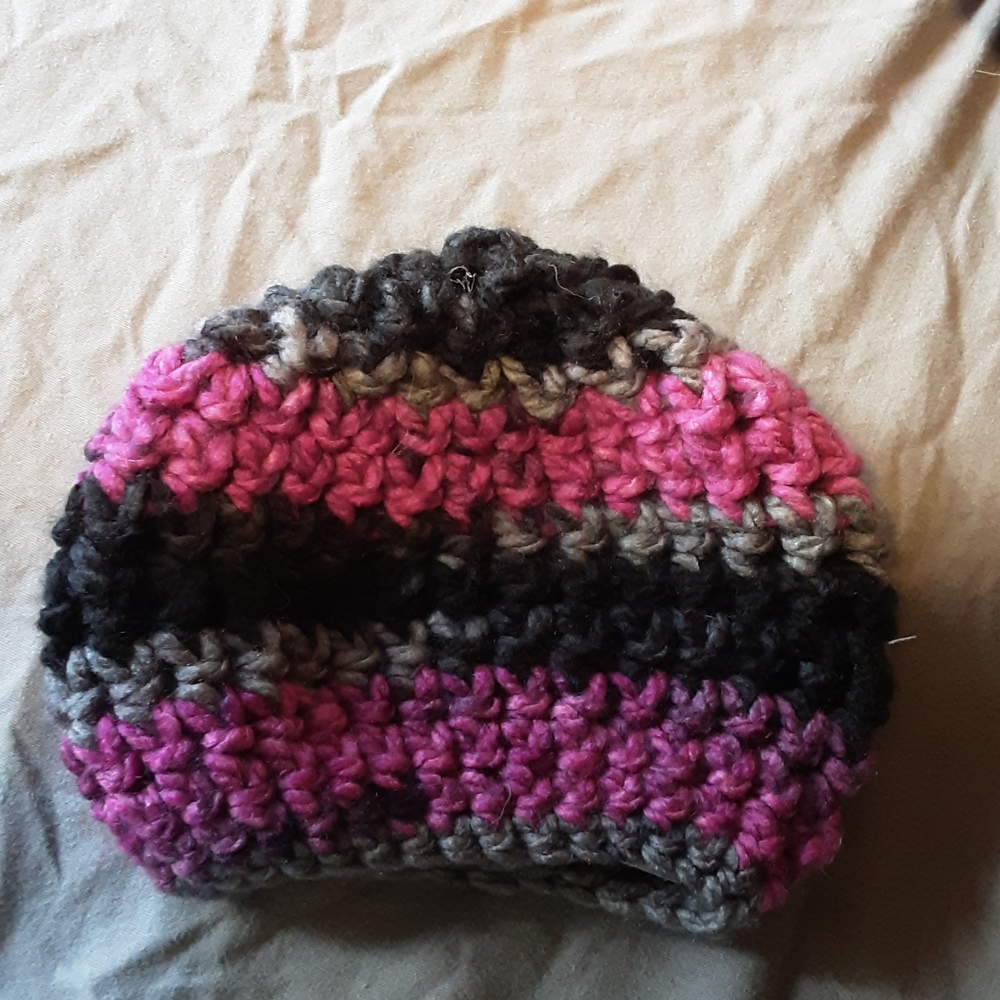 Handmade crocheted baby beanies